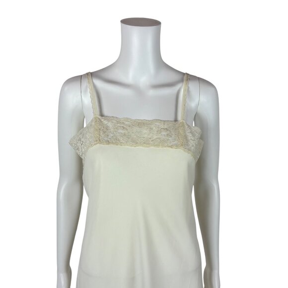 Lord & Taylor Slip Dress Women's Extra Small Cream Vintage Style Lace Lingerie - Picture 3 of 10